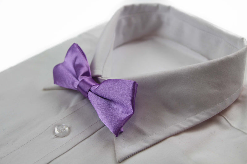 Boys Light Purple Plain Bow Tie