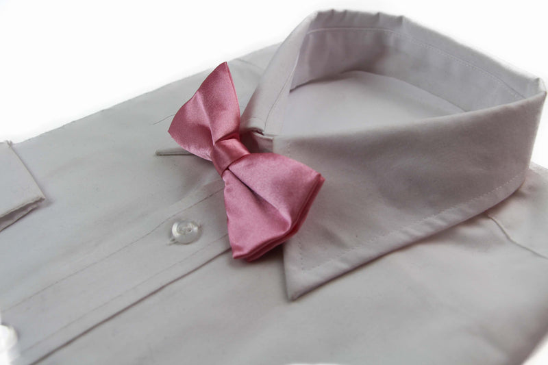 Boys Pink Plain Bow Tie