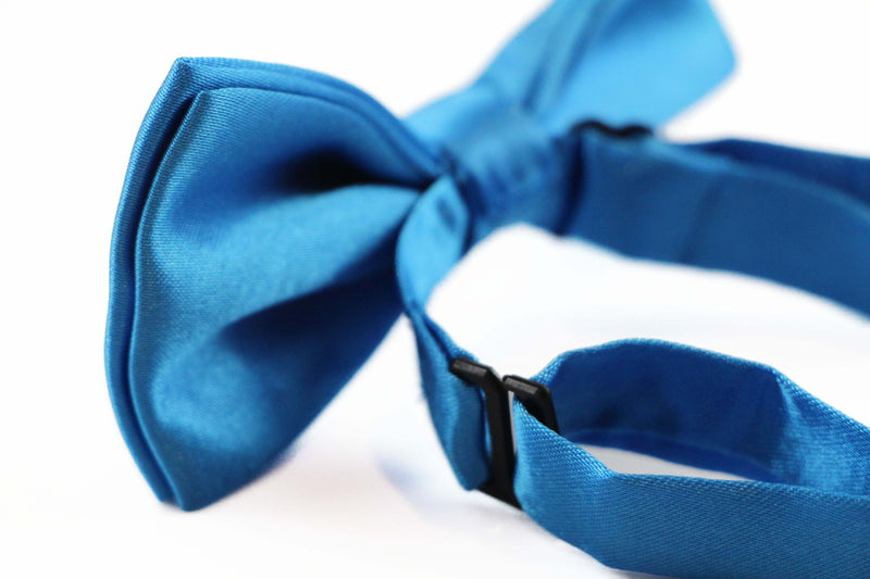 Boys Santorini Blue Plain Bow Tie