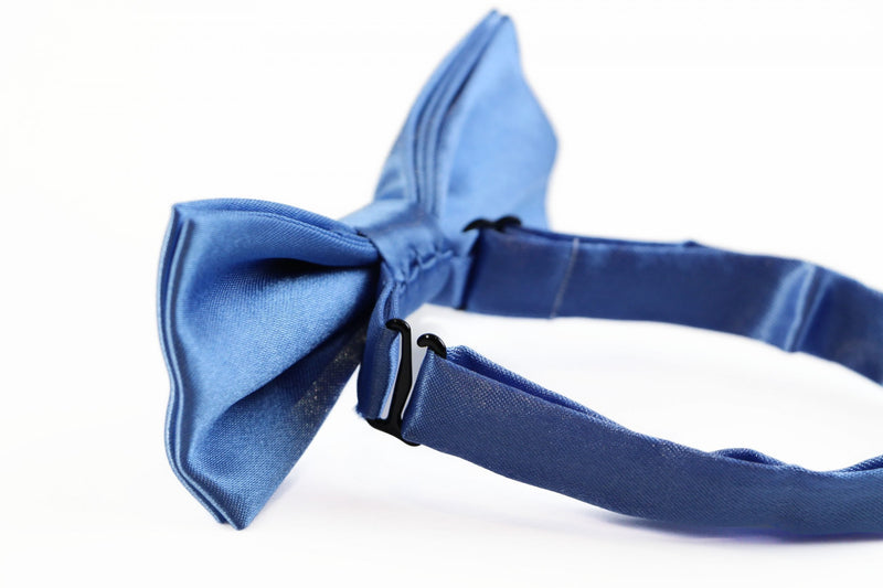 Boys Cornflower Blue Plain Bow Tie