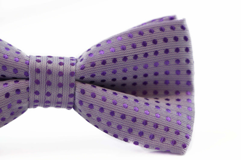 Boys Violet Polka Dot Pattern Bow Tie