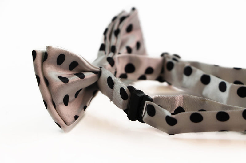Boys White With Black Small Polka Dot Patterned Bow Tie - Zasel Home of Big Brands