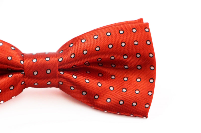 Boys Red With White & Black Dots Patterned Bow Tie - Zasel Home of Big Brands