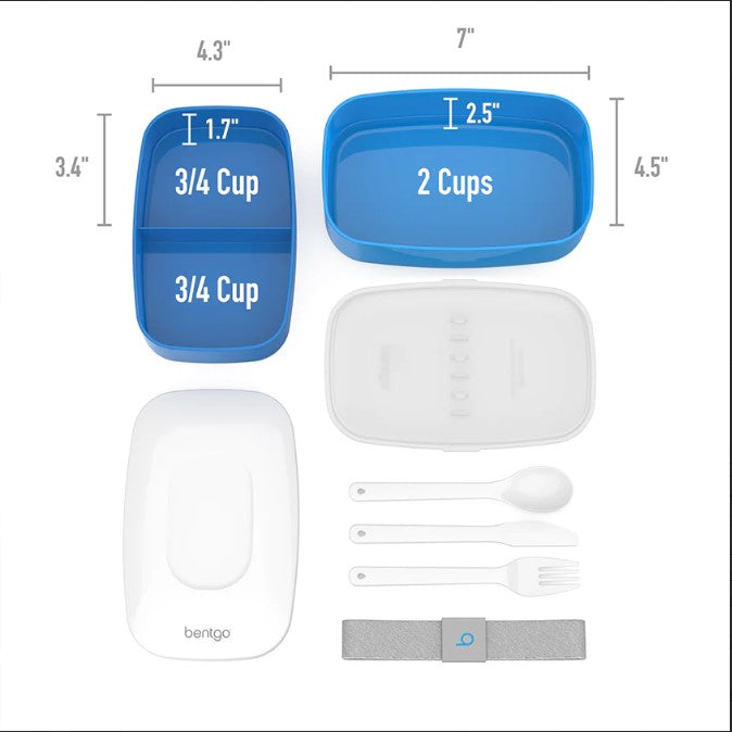 2 x Bentgo All-In-One Lunch Box Container Storage Blue