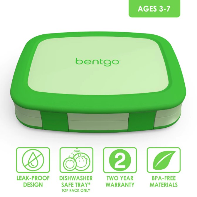 3 x Bentgo Kids Lunch Box Container Storage Green