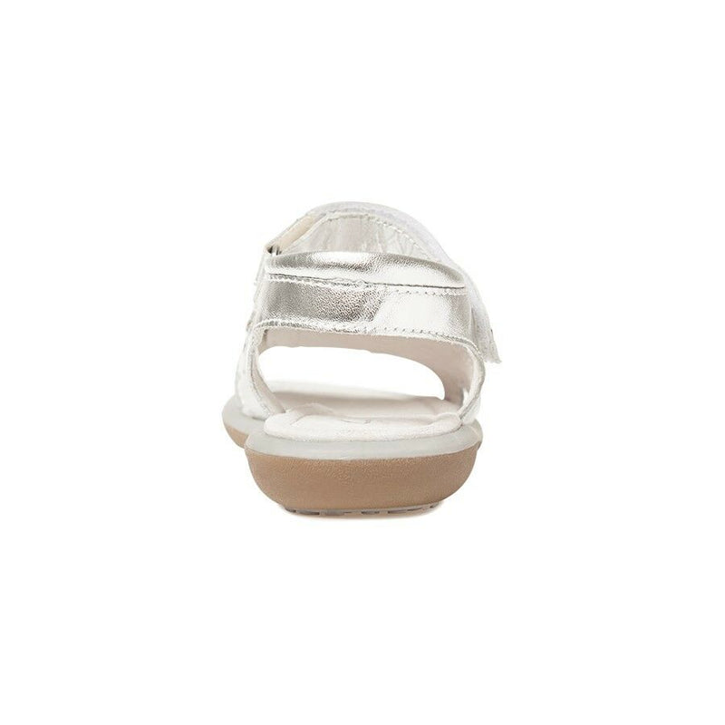 Girls Kids Clarks Polly Silver Leather Sandals Comfortable Summer Open Toe Shoes