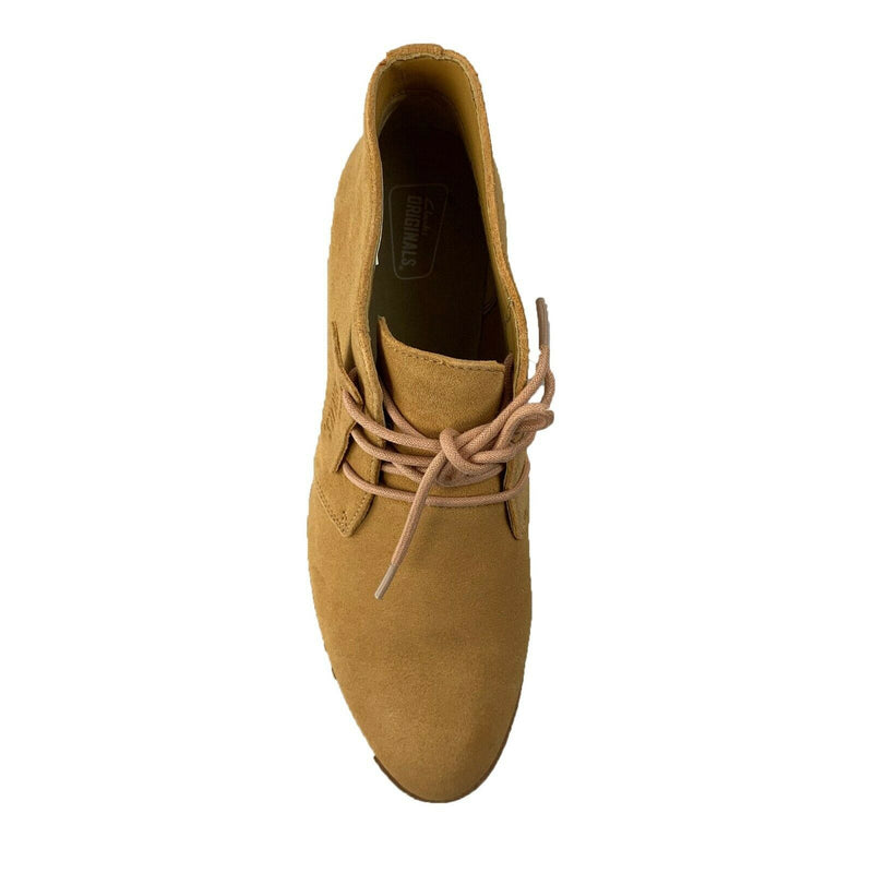 Women Clarks Phenia Desert Faded Peach Tan Suede Leather Casual Shoes Boots