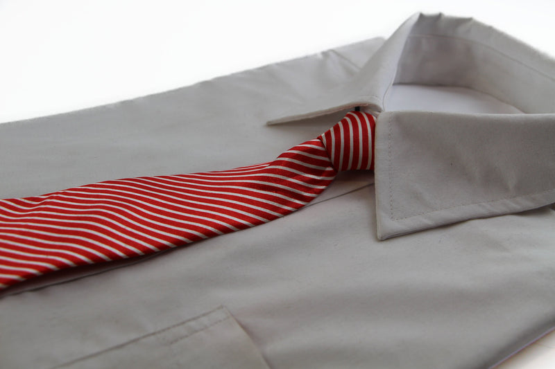 Kids Boys Red Black White Diagonal Patterned Elastic Neck Tie