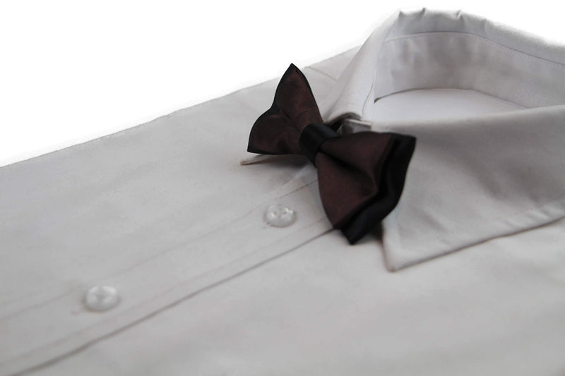 Boys Dark Brown Two Tone Layer Bow Tie - Zasel Home of Big Brands