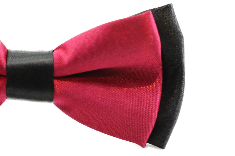 Boys Dark Red Two Tone Layer Bow Tie - Zasel Home of Big Brands