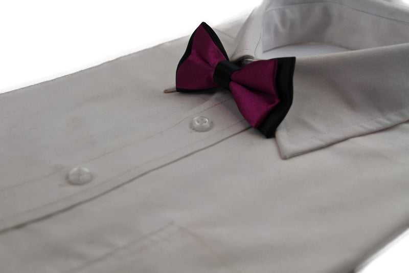 Boys Burgundy Two Tone Layer Bow Tie - Zasel Home of Big Brands