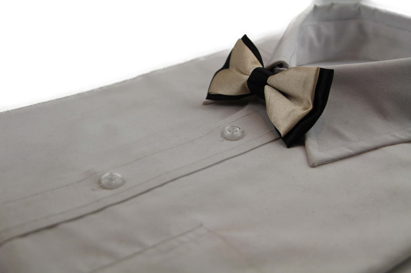 Boys Champagne Two Tone Layer Bow Tie - Zasel Home of Big Brands