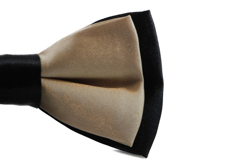 Boys Champagne Two Tone Layer Bow Tie - Zasel Home of Big Brands