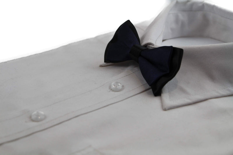 Boys Midnight Blue Two Tone Layer Bow Tie