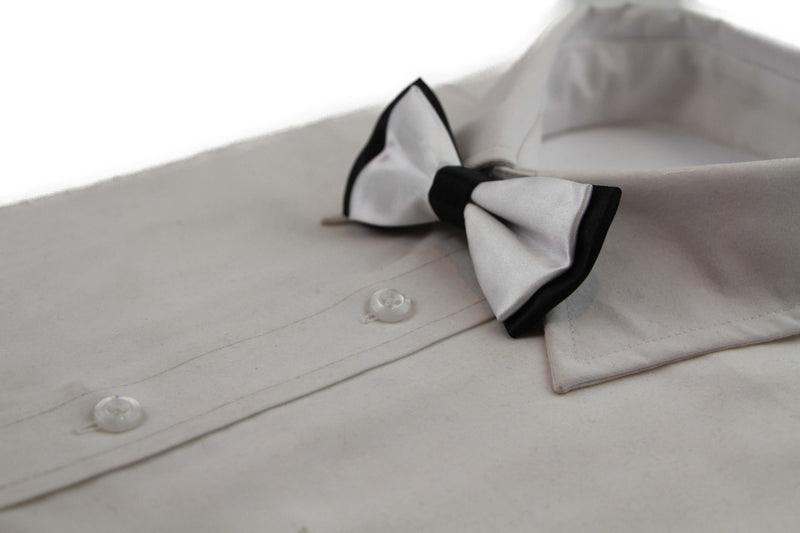 Boys White Two Tone Layer Bow Tie - Zasel Home of Big Brands