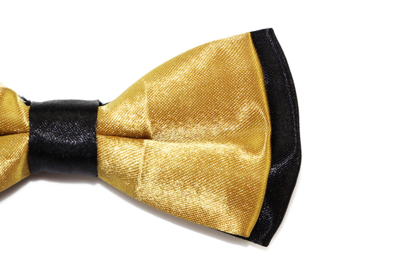 Boys Mustard Gold Two Tone Layer Bow Tie - Zasel Home of Big Brands