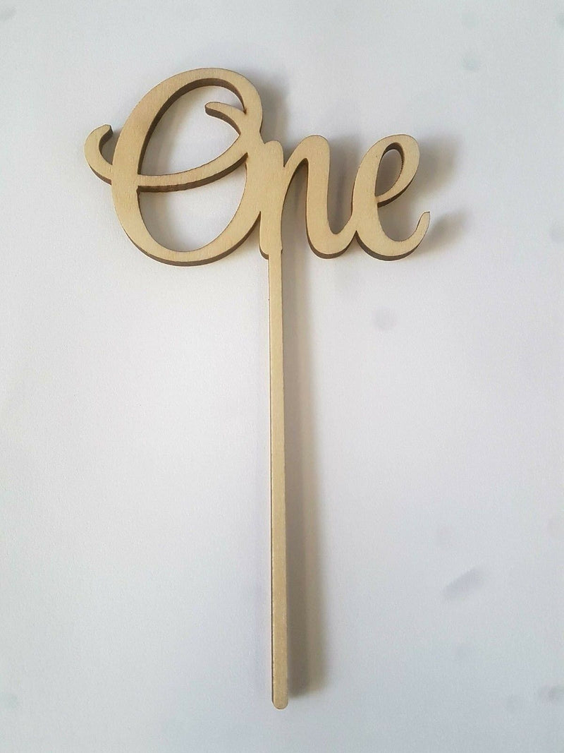Wooden Cake Topper One - 1