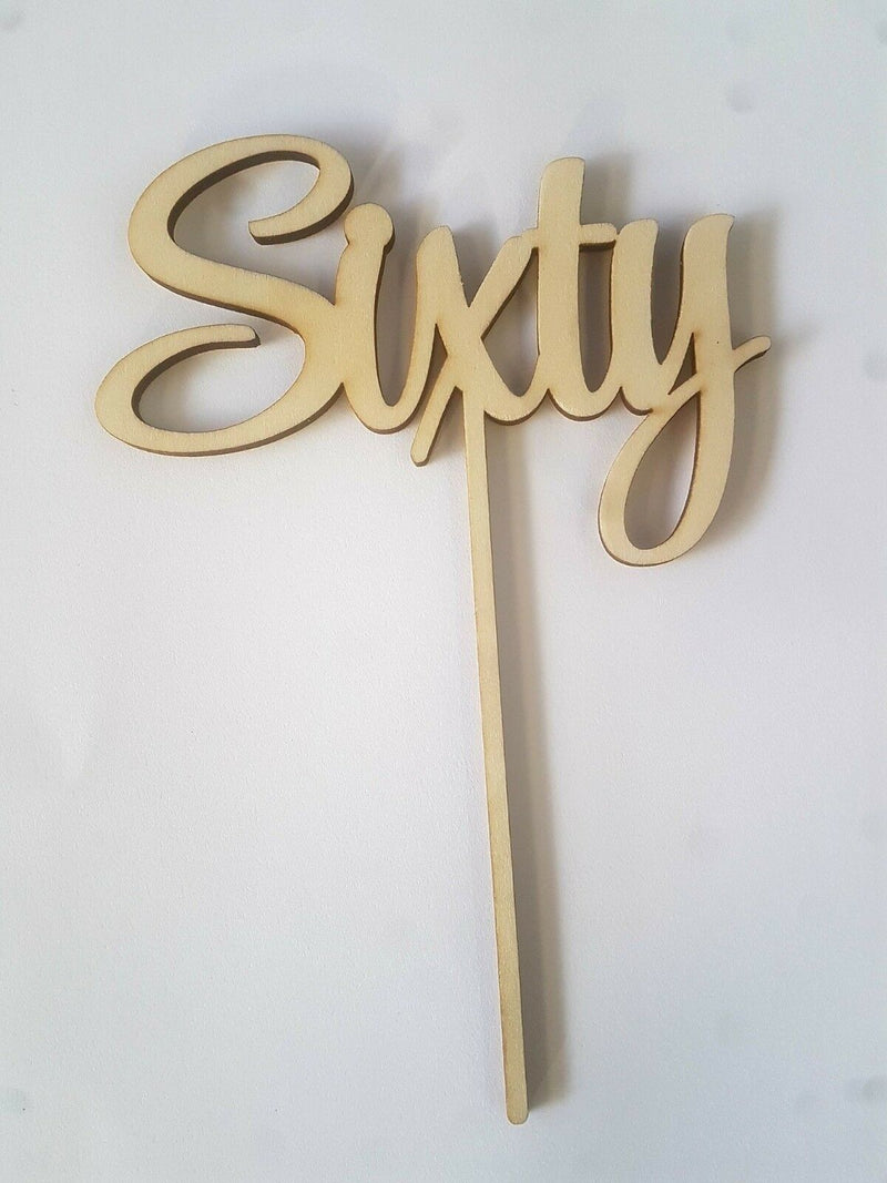 Wooden Cake Topper Sixty - 60