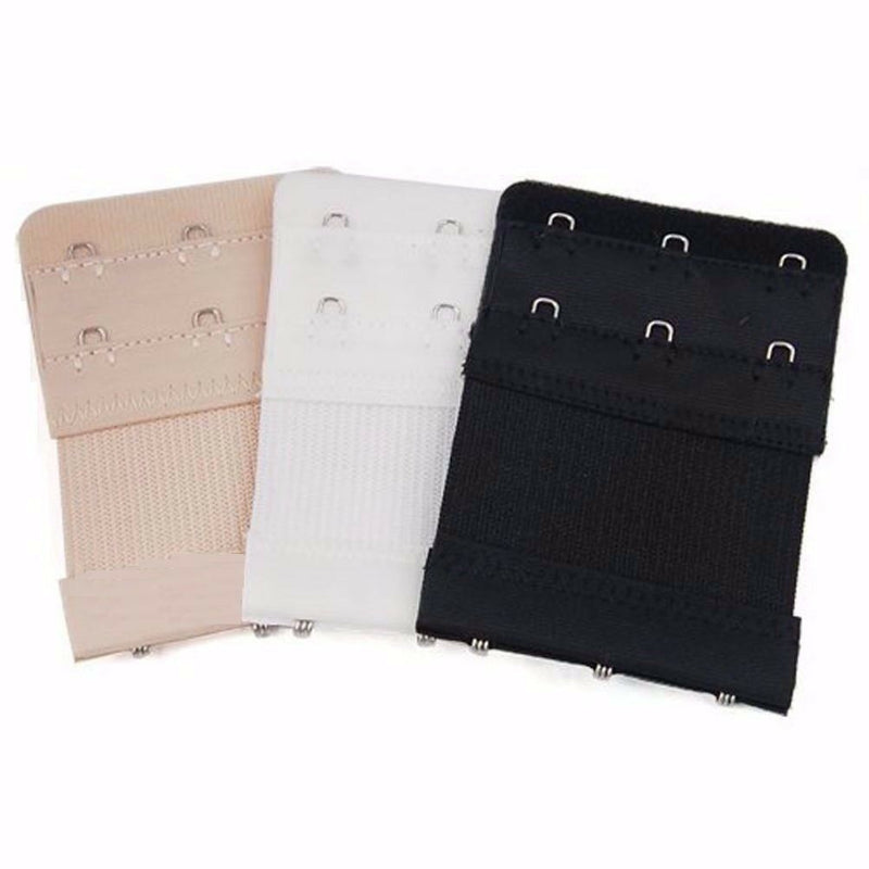 3 Pack X Bra Extender Extension Clip Nude White Black Maternity Plus Size 3 Hook