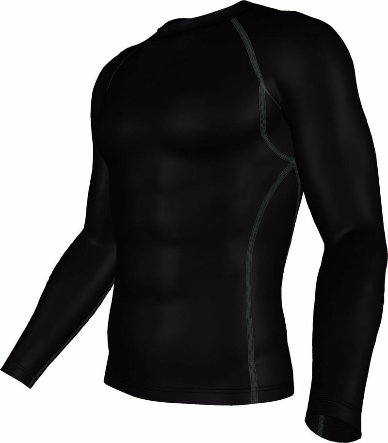 Compression Top Mens Long Sleeve Gym Running Black