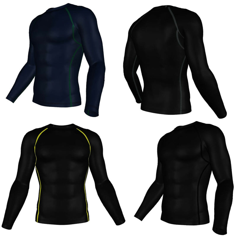 Compression Top Mens Long Sleeve Gym Running Black