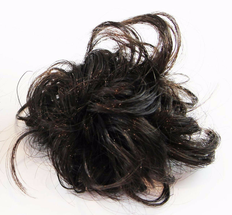 Womens Hair Wig Ponytail Curly Scrunchie Dark Brown