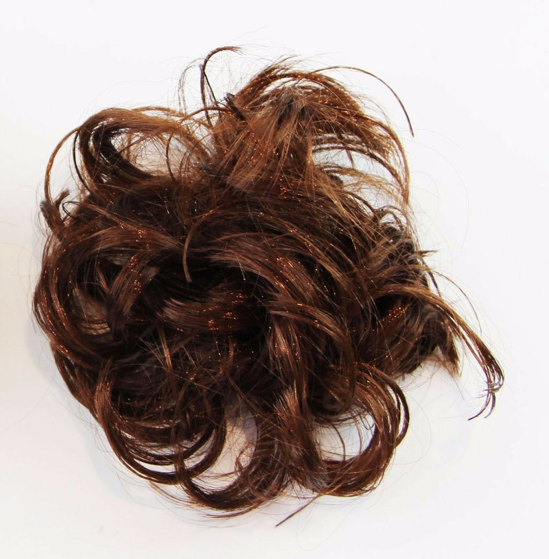 Womens Hair Wig Ponytail Curly Scrunchie Chestnut