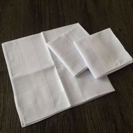 White Handkerchiefs Mens 100% Cotton Work Business Hankies Hanky - 6 / 12 Pcs