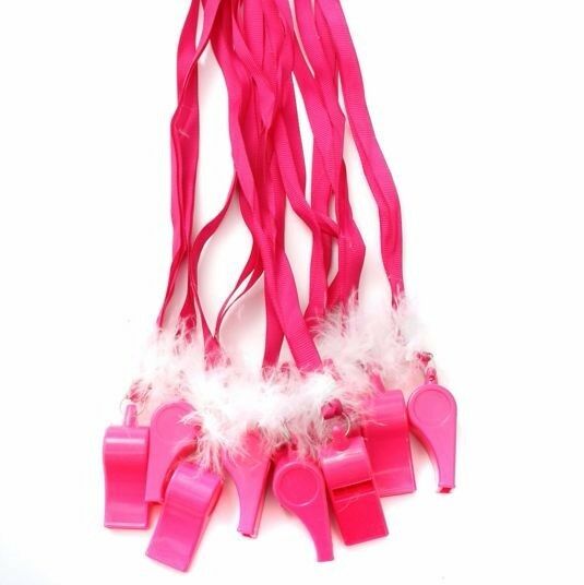 10 Pack Whistles Whistle Hot Pink Sports Cheerleader Hens Night Pink Games Party