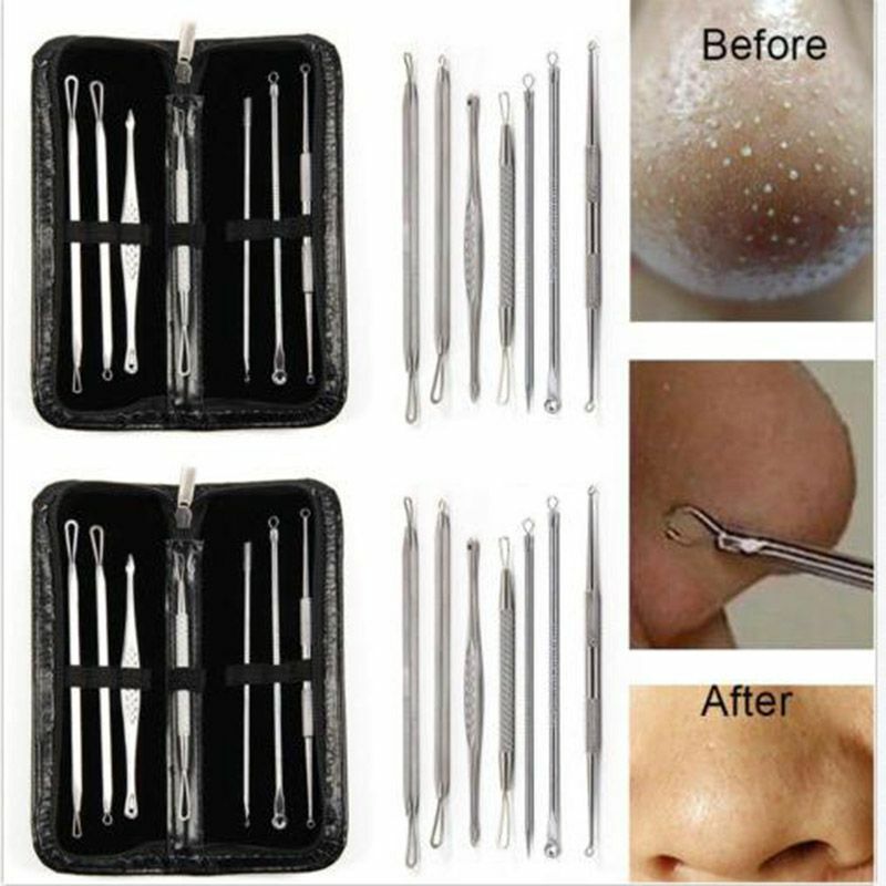 Blackhead Extractor Tool 7 Piece Remover Set Pimple Popper Kit Facial Removal