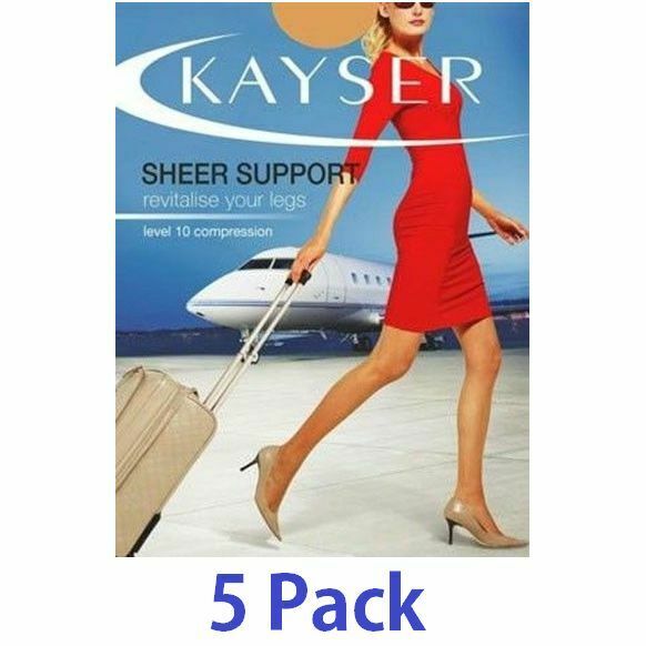 5 x Kayser Sheer Support Pantyhose Black Natural Nubeige Medium Tall Extra Tall