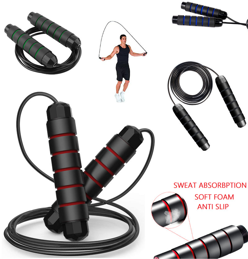 2 x Skipping Ropes Jump Rope Adjustable Fitness Cable Speed Adults Kids Jumping