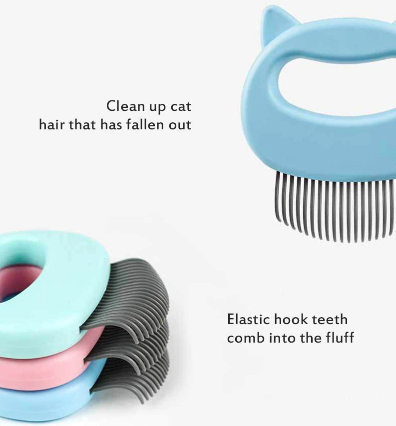 Cat Comb - Fur Brush Collector Dog Cat Pet Brushing Handle Pet Soft Easy Animal