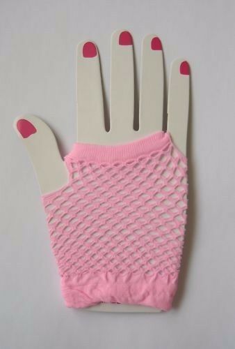 Fishnet Gloves Fingerless Womens Costume Party 70S 80S Fluro Neon Party Dance