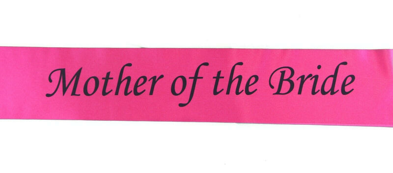Hens Night Party Bridal Sash Hot Pink/Black - Mother Of The Bride