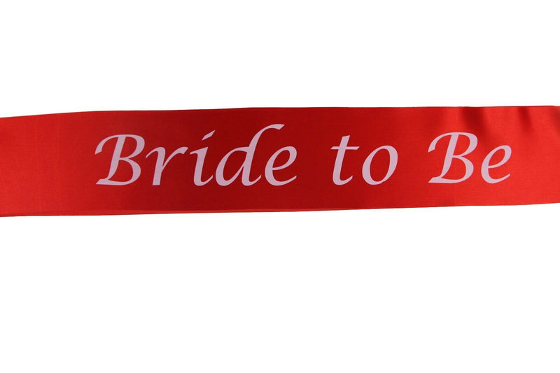 Hens Night Party Bridal Sash Red/White - Bride To Be