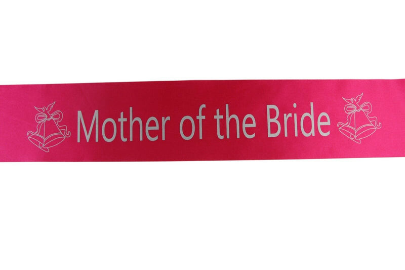 Bridal Hens Night Sash Partys Hot Pink/Silver - Mother Of The Bride
