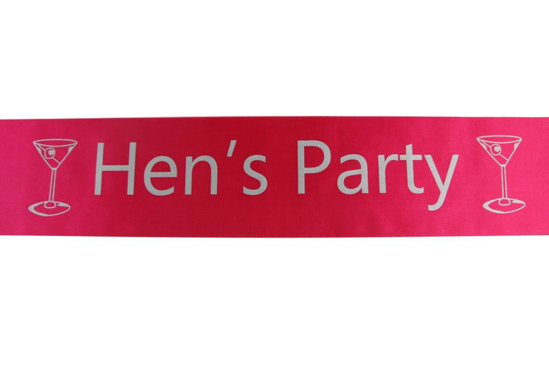 Bridal Hens Night Sash Party Hot Pink/Silver - Hen's Party