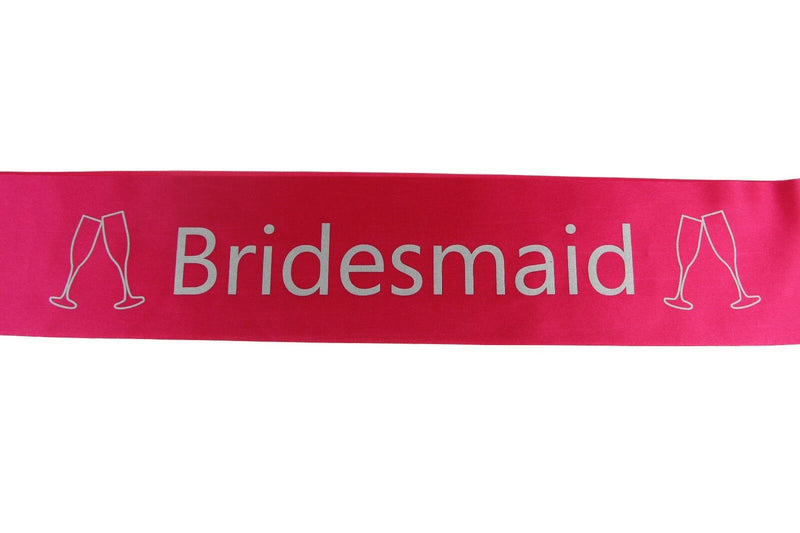 Bridal Hens Night Sash Party Hot Pink/Silver - Bridesmaid