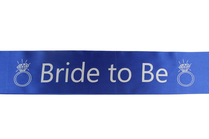 Bridal Hens Night Sash Party Electric Blue/Silver - Bride To Be