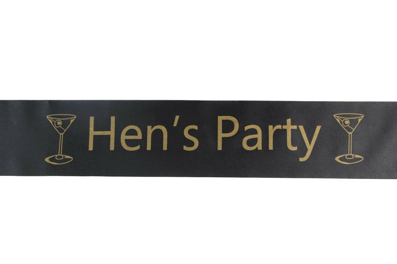 Bridal Hens Night Sash Party Black/Gold - Hen's Party