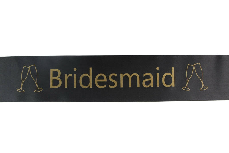 Bridal Hens Night Sash Party Black/Gold - Bridesmaid