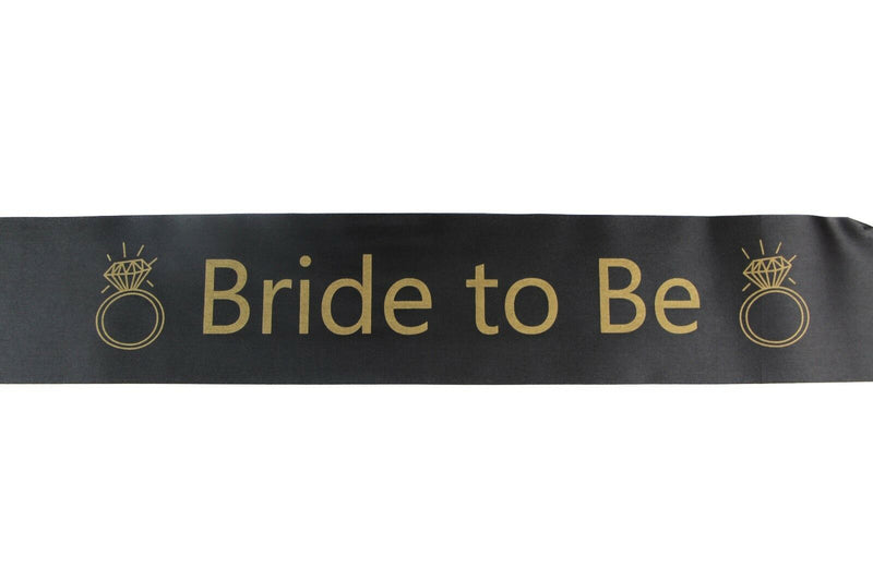 Bridal Hens Night Sash Party Black/Gold - Bride To Be