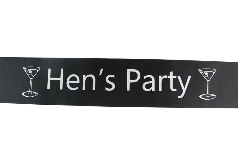 Bridal Hens Night Sash Party Black/Silver - Hen's Party