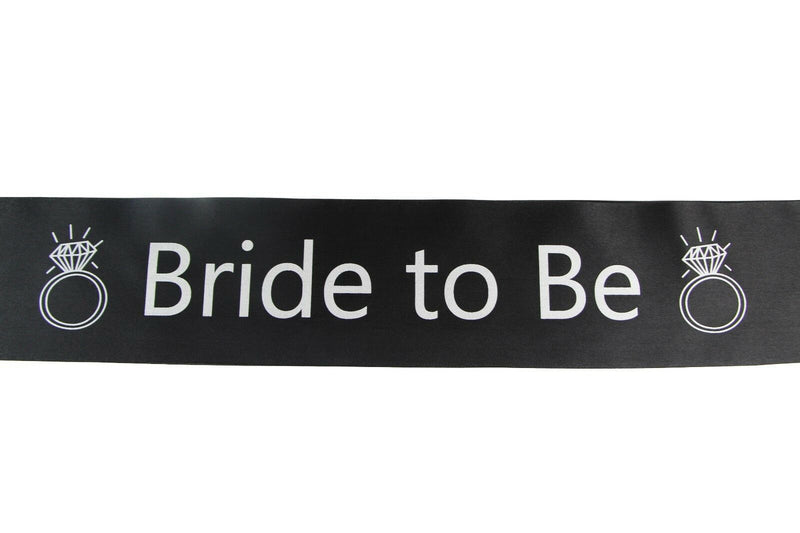 Bridal Hens Night Sash Party Black/Silver - Bride To Be