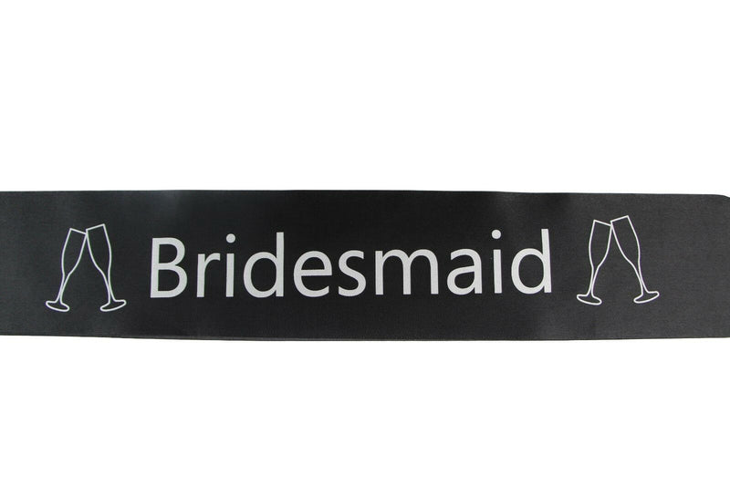Bridal Hens Night Sash Party Black/Silver - Bridesmaid