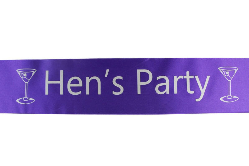 Bridal Hens Night Sash Party Purple/Silver - Hen's Party