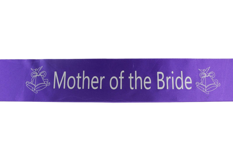 Bridal Hens Night Sash Party Purple/Silver - Mother Of The Bride