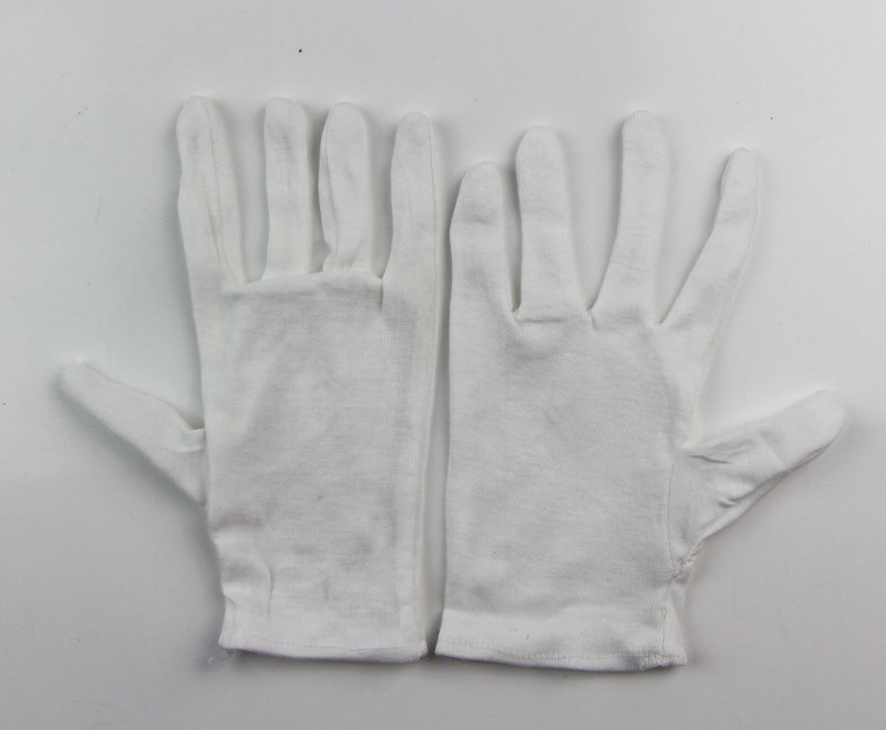 5 Pairs / 10 Pcs White Work Jewellery Handling Costume Cotton Soft Thin Gloves