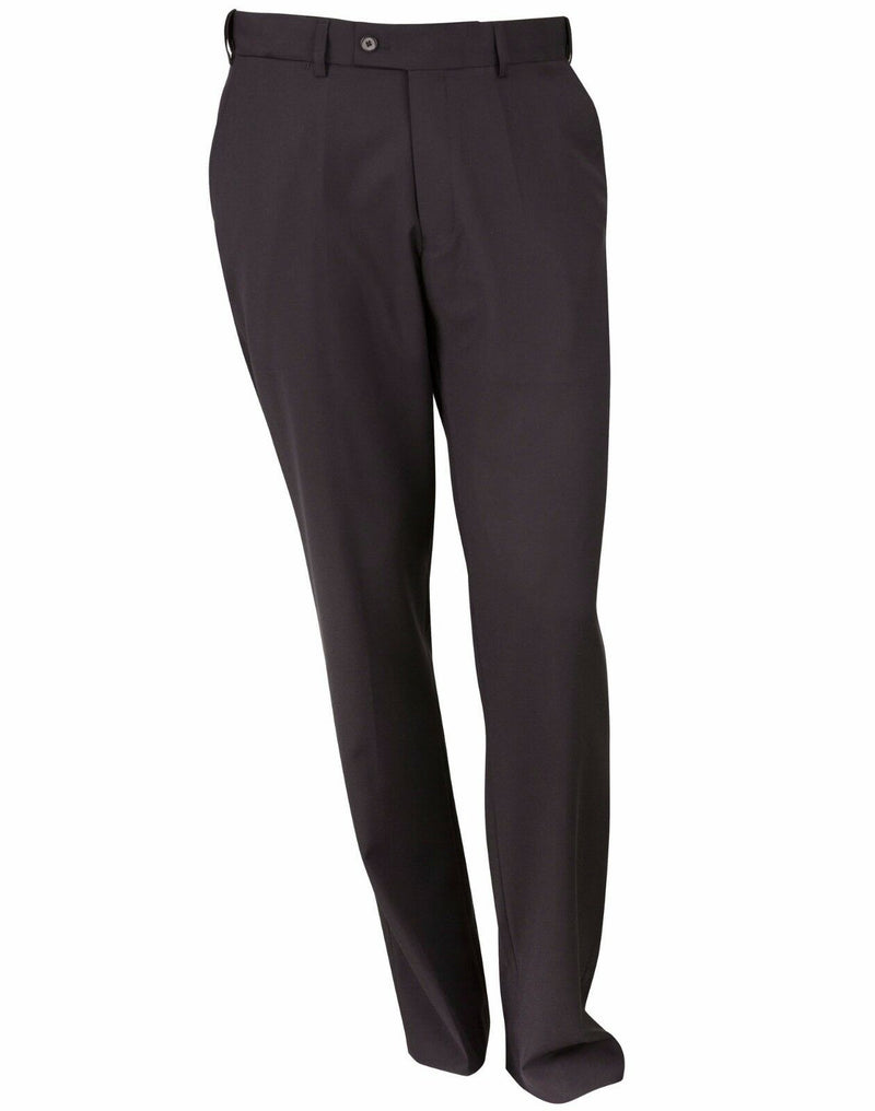 Mens Polyester Viscose Stretch Flexi Waist Business Work Casual Suit Pants Pant